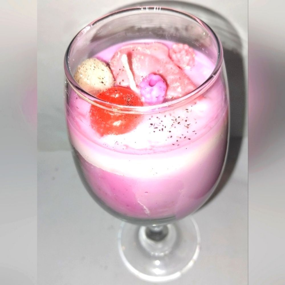 Hand crafted soy limited edition " Happy Hour" ice cream dessert candle